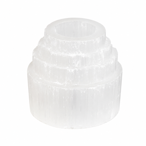 Castiçal e Porta-Velas em Selenite Monolito