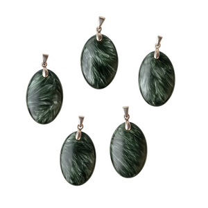 Pingente Serafinite Oval em Prata 925