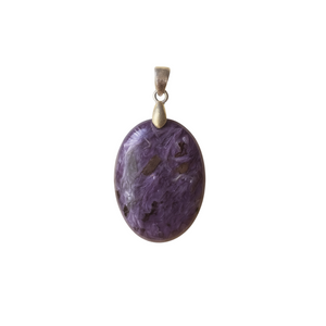 Pingente de Charoite Oval em Prata 925