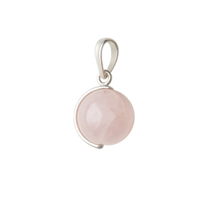 Pingente Quartzo Rosa Esfera em Prata 925